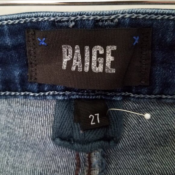 Paige Emmie Ankle High Rise Button Front Skinny Jeans in Model Denim 27 $249 - Picture 11 of 16